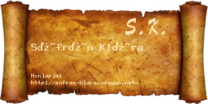 Sáfrán Klára névjegykártya
