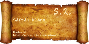 Sáfrán Klára névjegykártya