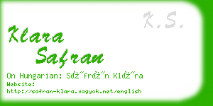 klara safran business card